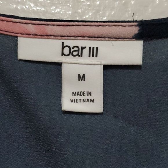 Bar III Floral Print Flounce Wrap Dress Maxi Length Size M - Picture 11 of 13